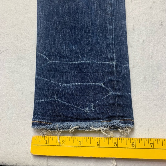 Rag & Bone Crop Jean in Santiago Distressed Raw Hem Ankle Dark Wash - Picture 7 of 10